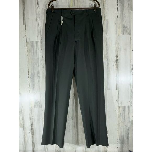 Lanificio Mario Zegna 54 (37x35) Gray Viscose High Rise Pleated Unhemmed Italy - Picture 2 of 9